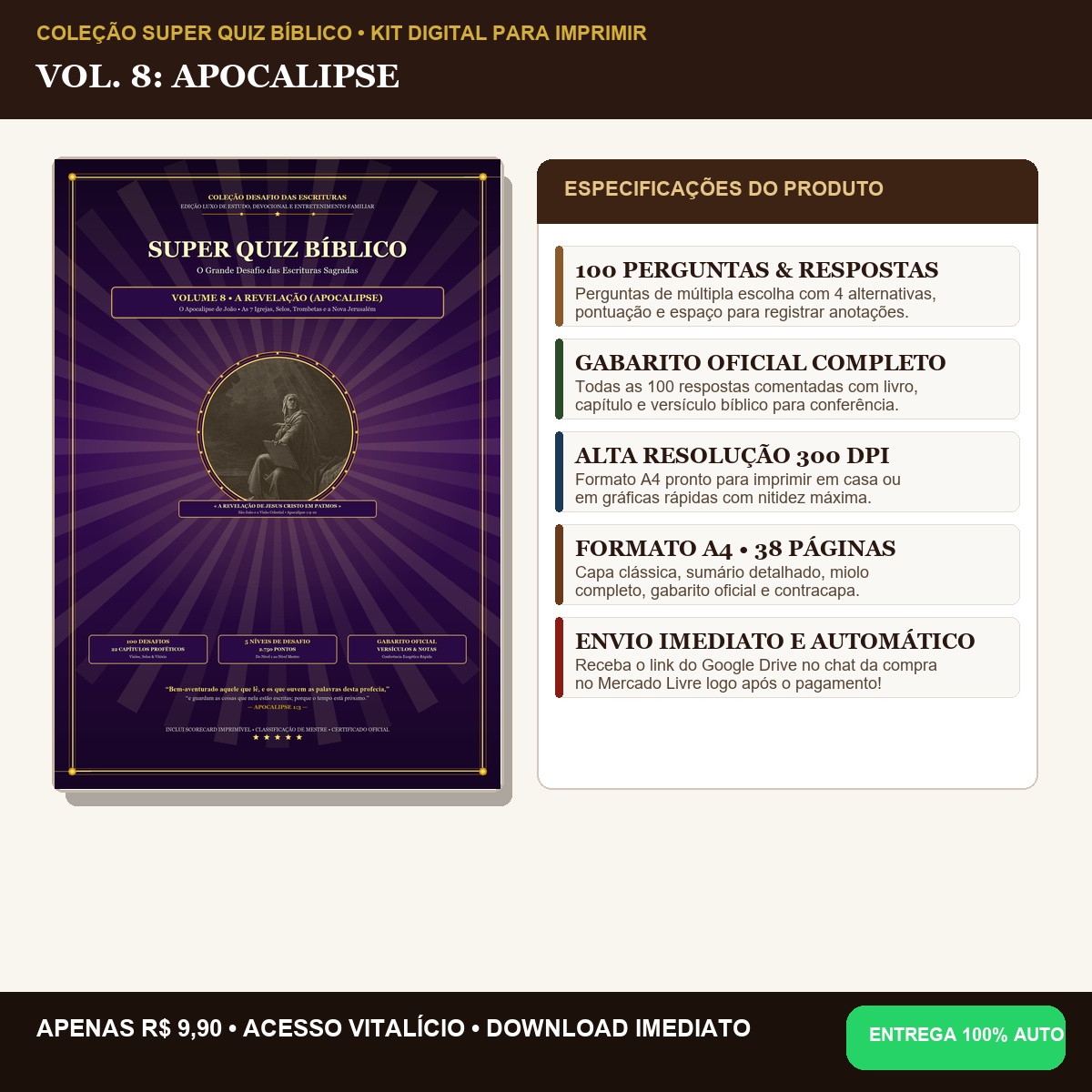 Super Quiz Bíblico — Volume 08: O Apocalipse (100 Perguntas Comentadas)